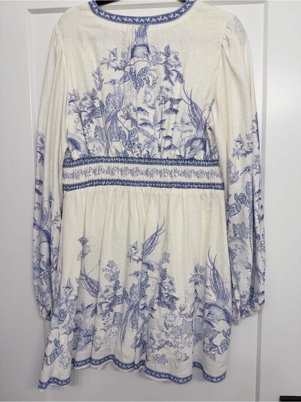 Caroline Constas Blue Floral V-Neck Women's Tunic - Picture 3 of 4